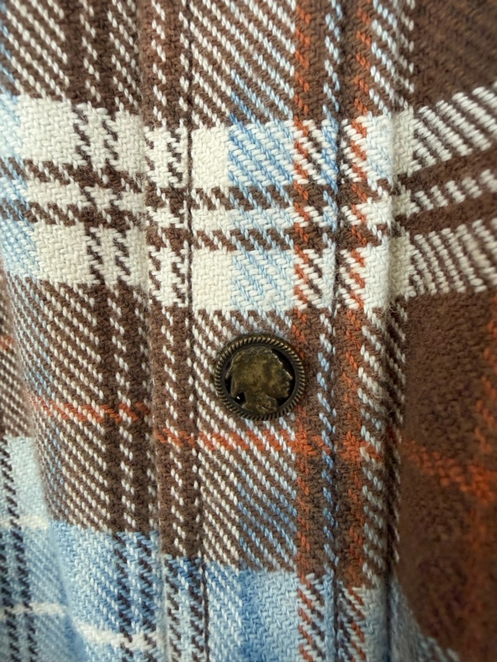 Ryan Michael Brown & Light Blue Plaid Button-Up Western Style Shirt - Picture 5 of 7